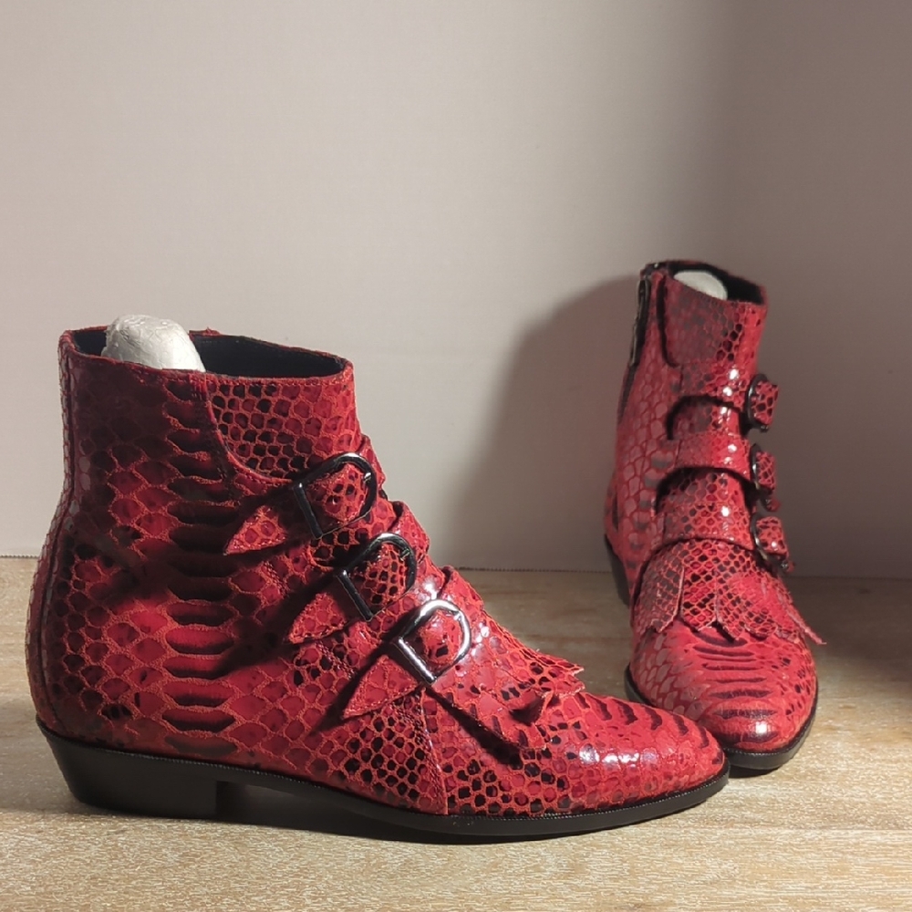 New Modern Vice Red Jet Snake Boots Eir 36